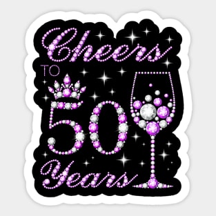 Cheers to 50 Years Old 50th Birthday Sticker